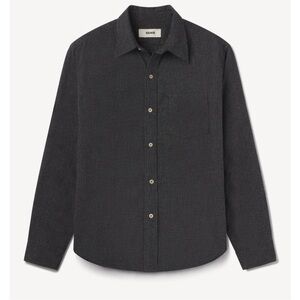 Buck Mason 100% Cotton Twill Flannel  Button-Up Shirt Gray XXL